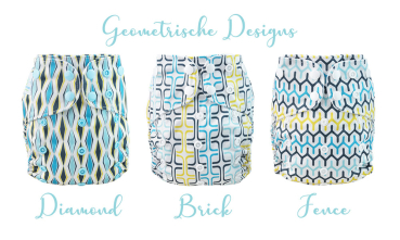 Blümchen OneSize Drucki Überhose (3,5-16kg) Geometrische Designs